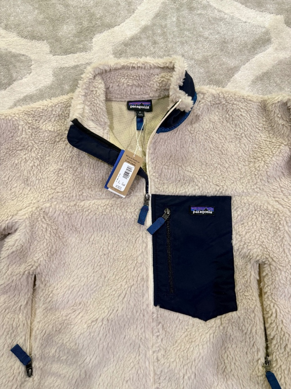 NWT Patagonia Men’s Classic Retro-X Fleece Jacket Natural Navy M